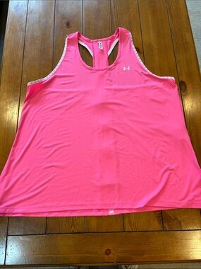 NWT Under Armour Bright Pink Women's Racerback knockout Tank Size 1X